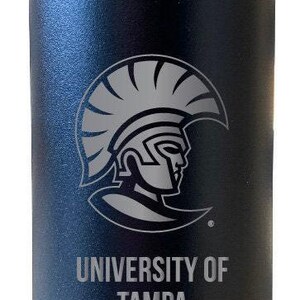 University of Tampa Spartans 32 oz Engraved Insulated Stainless Steel Water Bottle with Screw on Lid