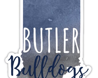 Butler Bulldogs Watercolor State Die Cut Decal