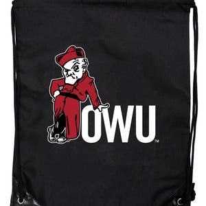 Ohio Wesleyan University Officially Licensed Drawstring Backpack – Cinch Bag with Team Logo