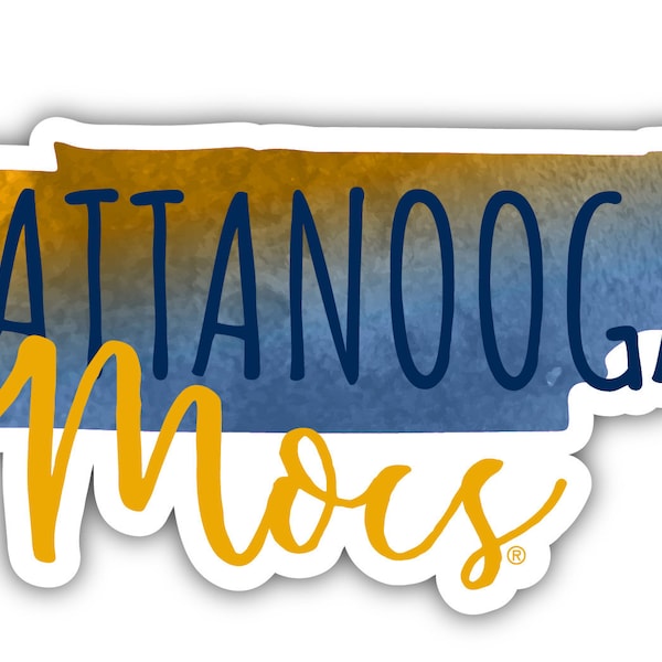 University of Tennessee at Chattanooga Watercolor State Die Cut Decal