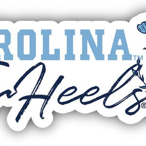 UNC Tar Heels Script Floral Sticker/Magnet - Officially Licensed School Pride Decor image 1