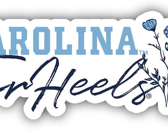 UNC Tar Heels Script Floral Sticker/Magnet - Officially Licensed School Pride Decor