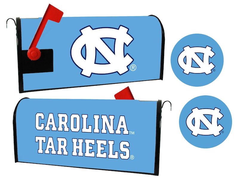 UNC North Carolina Tar Heels Magnetic Mailbox Cover & Sticker Set Officially Licensed Bild 1