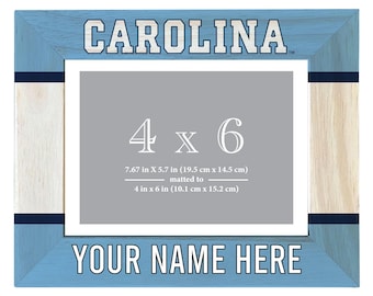 UNC Tar Heels Customizable Wooden Photo Frame Matted 4"x 6"