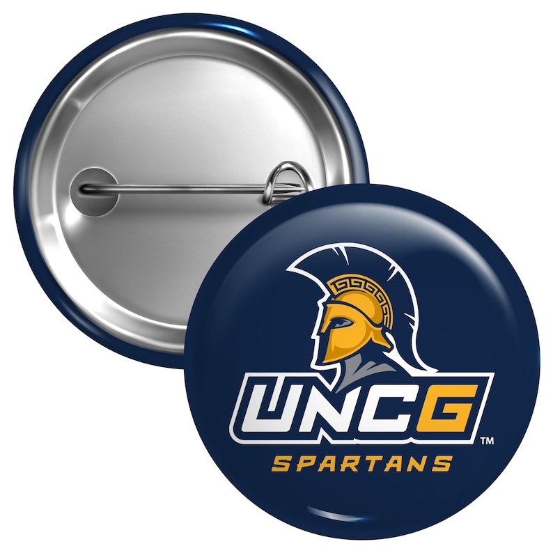Pin con licencia oficial de los Greensboro Spartans de Carolina del Norte – 3 opciones de tamaño imagen 1