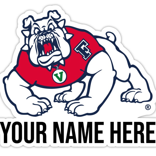 Personalized Customizable Fresno State Bulldogs Vinyl Decal Sticker Custom Name