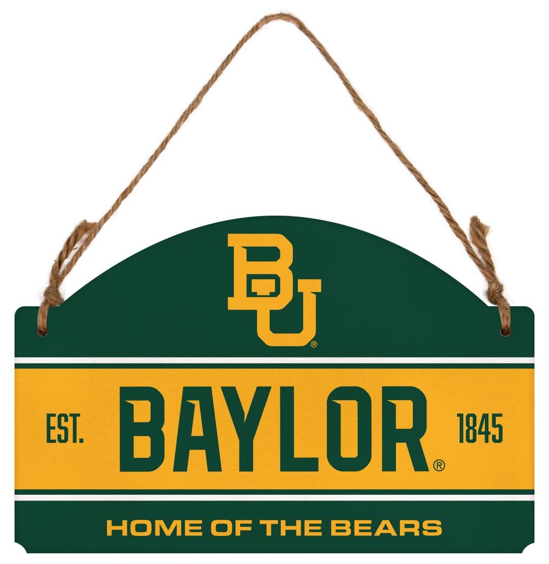 Baylor Bears Flat Wood Sign With Hanging String - Officially Licensed ...