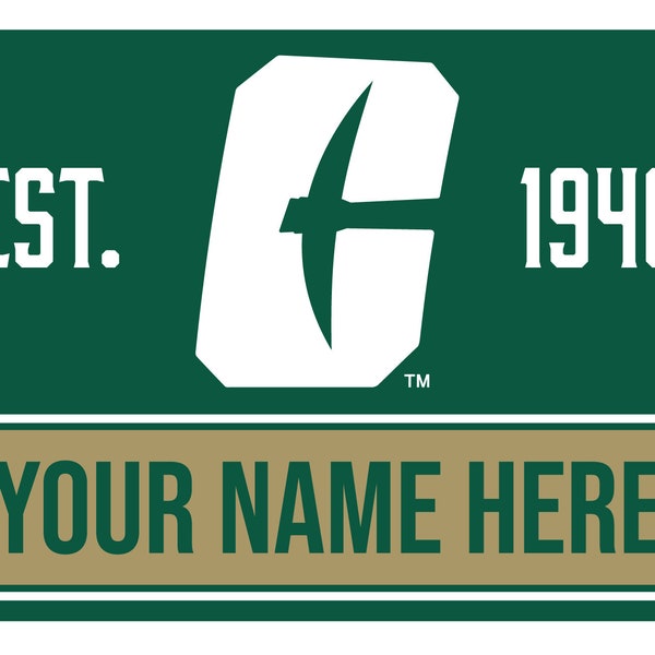 Personalized Customizable North Carolina Charlotte Forty-Niners Wood Sign with Frame Custom Name