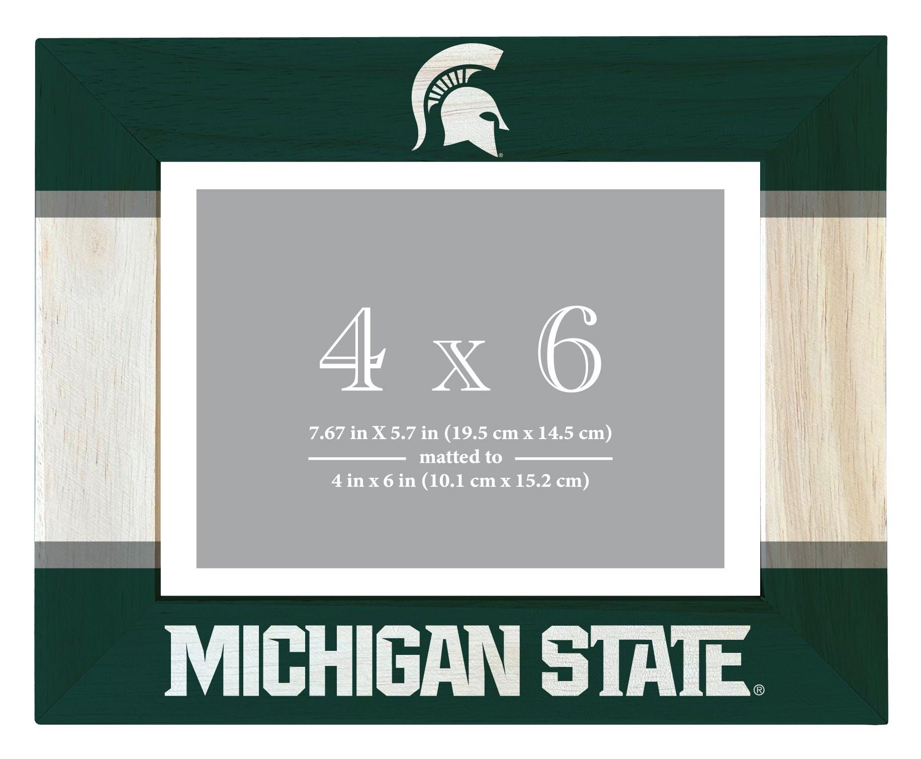 Michigan State Spartans Wooden Photo Frame Matted to 4 X 6 Inch ...