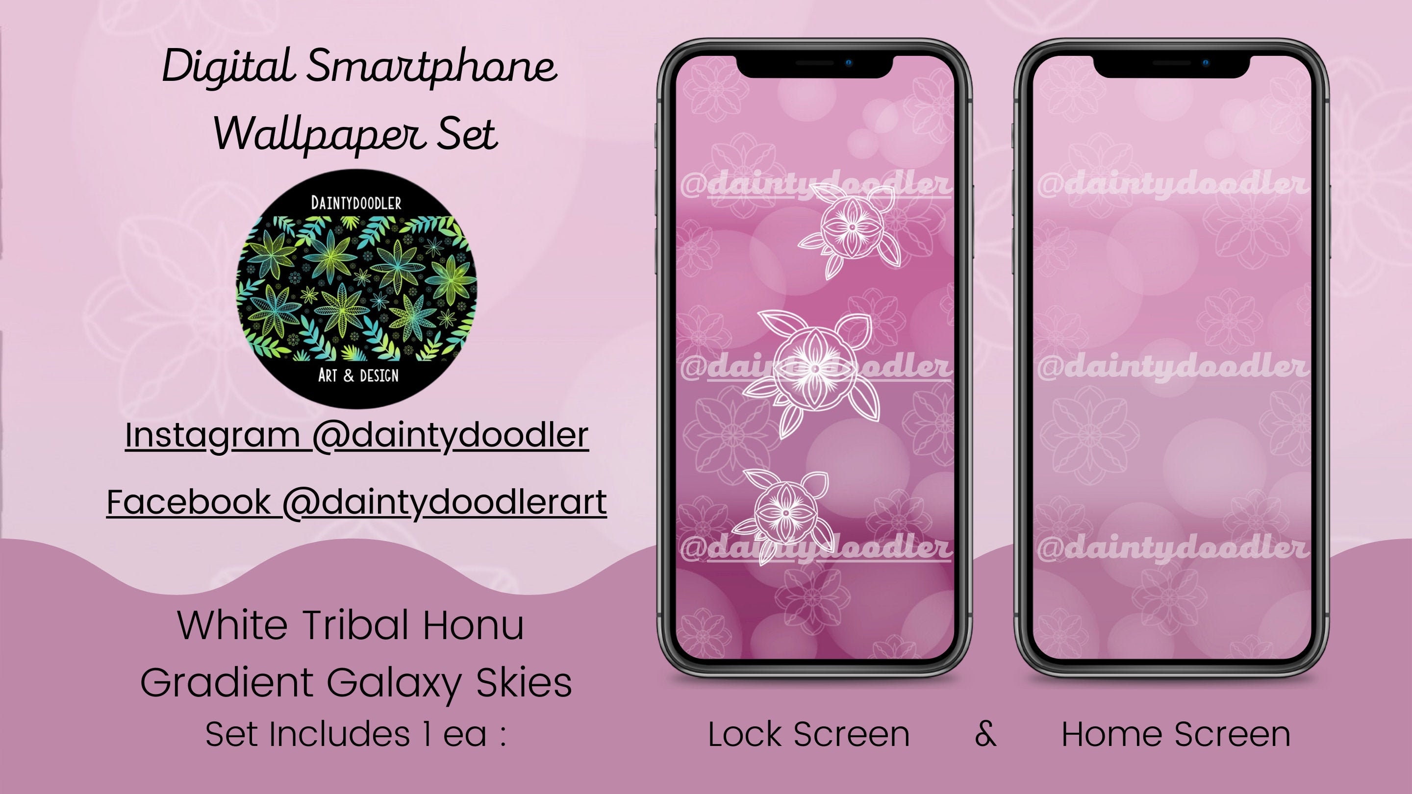White Tribal Honu Gradient Galaxy Skies Digital Smartphone Etsy