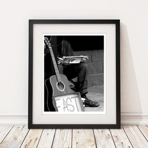 Musician Guitar Player Editorial Street Photography - Bar Art, Fine Art Photography, Home Decor, Wall Art -   Jennifer Camp Photography