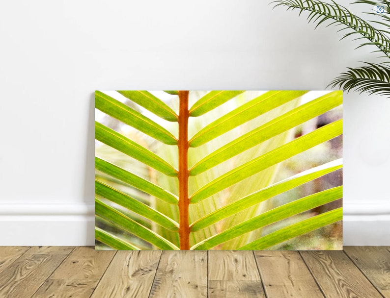 Printable Green Palm Leaf Print Digital Download Art Print Etsy