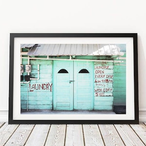 Belize - Caye Caulker Blue Laundry Room Editorial, Fine Art Photography, Home Decor, Wall Art, Home Decor, Bathroom Art, Laundry room art
