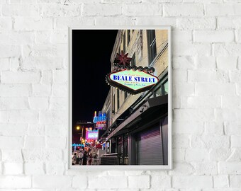 Memphis TN Beale Street Sign - Wall Art, Home Decor, Bar art Photography