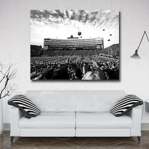 Nebraska Football Husker Memorial Stadium Field, Fine Art Black and White Print, Home Decor, Wall Art Photography, Variety of Sizes