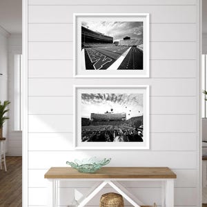 Set of TWO - Nebraska Husker Memorial Stadium Football, Black and White, Fine Art Prints, Home Decor, Wall Art, Photography