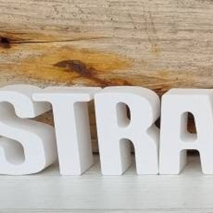 Letras BEACH & SEA + ANCHOR, branco, decoração, marítimo, cerâmica, sem concreto