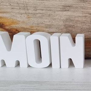 Letras MOIN MOIN + ANCHOR, branco, decoração, marítimo, cerâmica, sem concreto