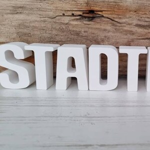 Letras STADTKIND, branco, decoração, marítimo, minimalista, linha clara, ideia viva, cerâmica, simples, sem concreto, figura, letras, gasto