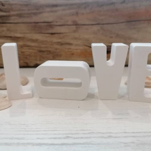 Letras de amor "LOVE" branco, decoração, marítimo, cerâmica