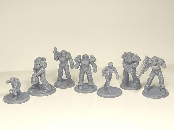 Fallout Brotherhood of steel Power armor squad Miniatures