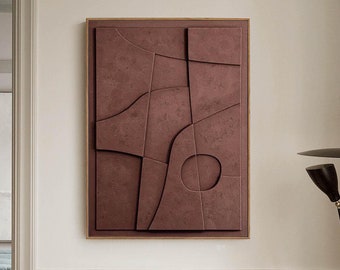 Brown 3D Textured Wall Decor Brown Sculptured art Painting Brown Art sculpture Textured Wall Decor Customizable colors