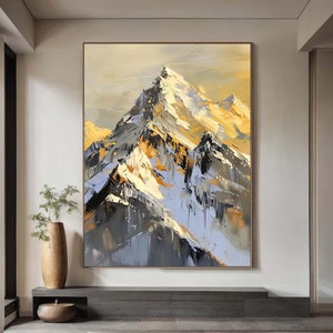 Large Snow mountain Abstract Painting mountain painting mountain Textured Painting mountain landscape painting
