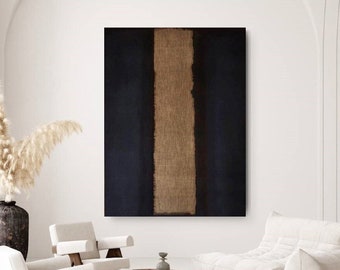 Black and Brown Abstract Textured Wall Art, Minimalist Painting