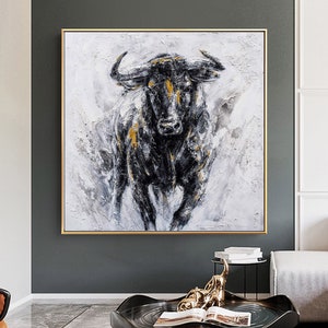 Bull Abstract Painting bull painting Bull wall decor highland cow painting Animal Painting Bull wall art Bull Canvas wall art