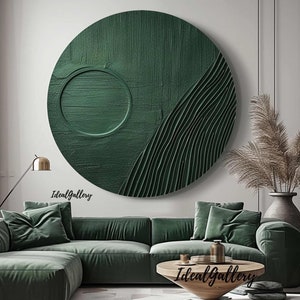 Green Circle Canvas Art Green Circle Minimalist Art Circle Green ...