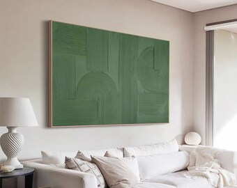 green textured wall art Large green abstract painting green Arch Wall Art painting Arch Wall Art Green minimalism painting green wall art