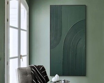 Arch Wall Art Wabi-Sabi Large Abstract Wall Art green textured wall art green Arch Wall Art painting Large green abstract painting