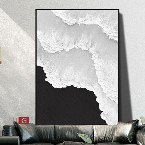 Black Textured Wall Art Black and White Abstract Art Black and Etsy