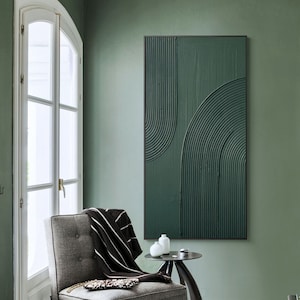Arch Wall Art Wabi-Sabi Large Abstract Wall Art green textured wall art green Arch Wall Art painting Large green abstract painting