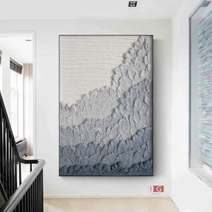 blue textured wall art Dark blue abstract painting blue abstract art blue artwork blue canvas wall art blue wall art blue and white artwork