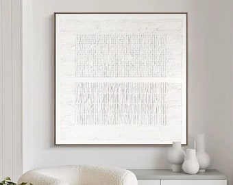 white Wabi-Sabi Wall Art large white textured wall artwhite plaster art white plaster art on canvas white abstract painting