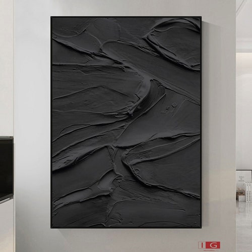 Large Black and White Wall Art Black and White 3D Textured Art Etsy Hong Kong