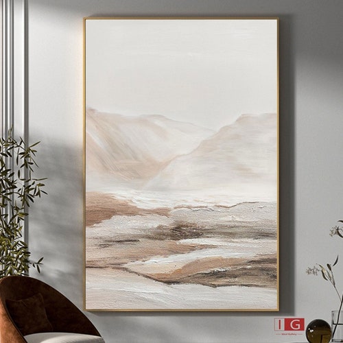 Beige and White Wall Art Beige Minimalist Painting Beige and Etsy