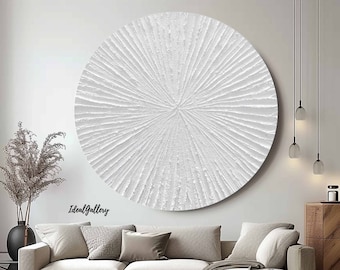 Circle White Abstract wall art Circle White Textured art White Circle abstract painting White 3D Abstract Painting Circle White Painting