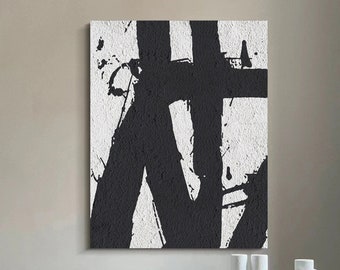 Black and white Abstract Painting Large Black Abstract Wall Art Black textured wall art Black and white Painting Black and white wall art
