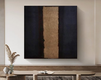 Black Wabi Sabi Wall Art Black Beige Abstract Painting Large Black Minimalist Wall Art Beige Textured Canvas Painting Neutral Wall Decor