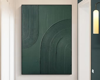 Arch Wall Art Green minimalism painting green wall art green textured wall art green Arch Wall Art painting Large green abstract painting