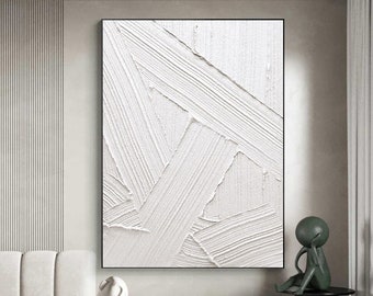 Original White Minimalist Painting, Large White Textured Wall Art, White Wall Art ,Textured Art, Minimalist Art, Contemporary Wall Decor