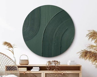 Green Circle canvas art Green Circle Minimalist art Green textured wall art Green abstract art Green paintings Green abstract art