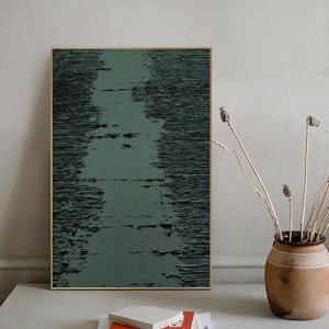 Wabi-Sabi green Wall Art Sage green Abstract Painting Green Minimalist Painting Sage green Wall Art Sage green Living Room