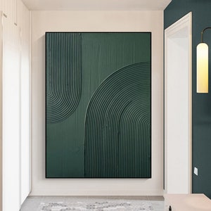 Arch Wall Art Green minimalism painting green wall art green textured wall art green Arch Wall Art painting Large green abstract painting image 1