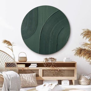 Green Circle canvas art Green Circle Minimalist art Green textured wall art Green abstract art Green paintings Green abstract art