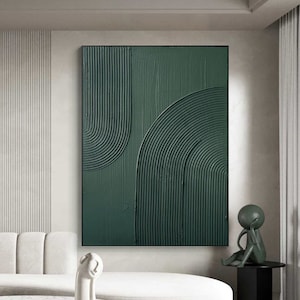 Arch Wall Art Green minimalism painting green wall art green textured wall art green Arch Wall Art painting Large green abstract painting image 4