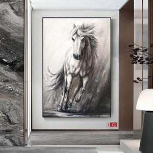 Horse Painting Animal Painting Running Horse Painting Horse Oil Painting Large Oil Painting Horse Wall Art Horse Abstract Painting