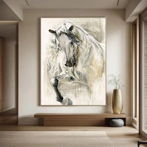Horse Abstract Painting Horse Oil Painting Horse Painting Animal Painting Horse Head Painting Large Oil Painting Horse Head Wall Art